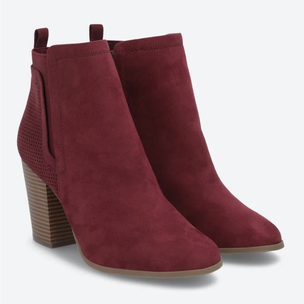 Burgundy Suede Booties